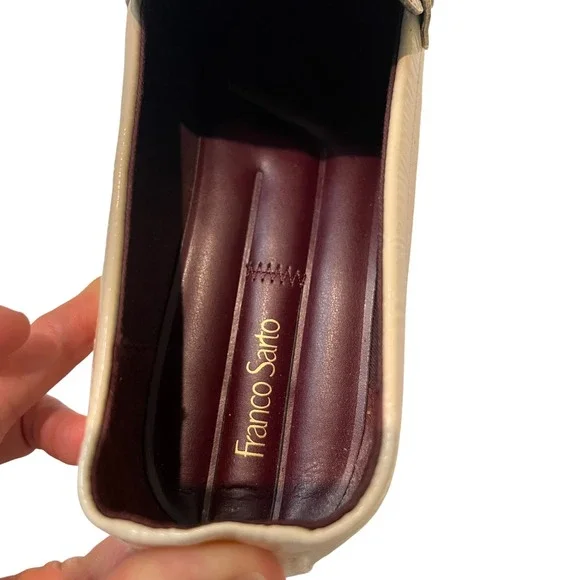 Franco Sarto Cream Tassel Loafers, Slip On Dress Shoes, Classic Women's Footwear - Picture 11 of 15